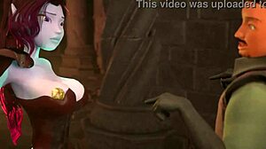 3dgspot - busty elf dominates a man in a fight and is rewarded by his cock 3d animation