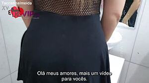 Wow! Naughty Wife Flashing Hairy Pussy in Store!