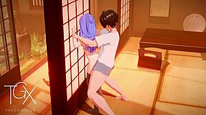 Anime Hentai Game: Roxy SEXY FUCKS in Various Positions with BLOWJOB.