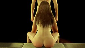 perky cute girl gives a deep throat blowjob