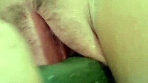 Horny Babe Loves a Thick Cucumber Toy