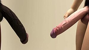 big white shaft meets massive black rod