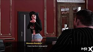 I am playing fashion business with this sexy secretary in 3d hentai, episode 1 scene 32, it's so hot