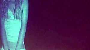 Female and male strippers perform teasing dance for audience