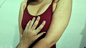 POV Bubble Butt Amateur in Red Dress and Stockings Banged Hard