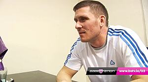 Blonde Uk Babe in Stockings Fucks Producer Backstage