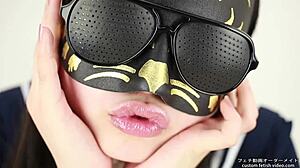 japanese tongue spit fetish gets wild and messy