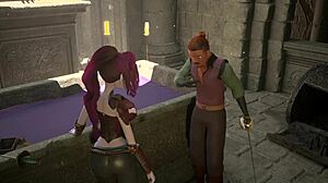 3dgspot - busty elf dominates a man in a fight and is rewarded by his cock 3d animation