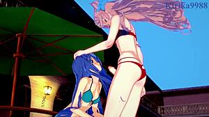 i love watching tsubasa and maria in intense futanari sex from symphogear hentai