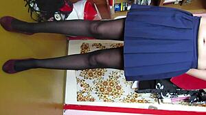 leg show custom video leg fetish skirt shoes stockings foot