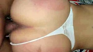 Latina Neighbor Fucked Doggystyle with Huge Ass and White Thong.