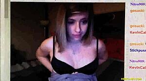 Pregnant webcam cutie teases with boobs.