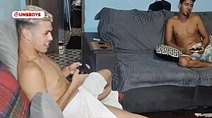 Wow! Curious straight buddy rides bareback with two guys hard!