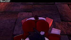 succubus gives rough thighjob in hentai 3d animation