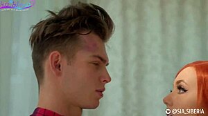 Sia siberia blows spider-man's monster cock at home.