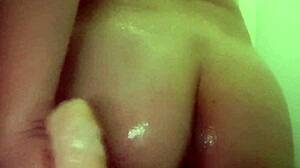 Intimate Shower Session With Dildo.