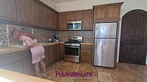 husband catches me fucking his wife in their own house with blowjob and threesome