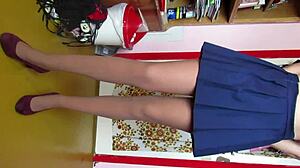 leg show custom video leg fetish skirt shoes stockings foot