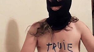 Female Slave Self-Humiliates with Uro Play