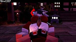 succubus gives rough thighjob in hentai 3d animation