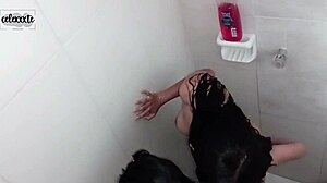 The best lesbian fucks in the shower bring intense orgasms