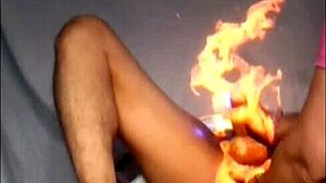 She gives handjob while fingering passionately