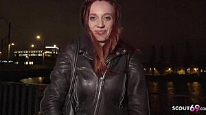 i can’t believe i’m banging this skinny freckled redhead french wife luna thurman in public casting!