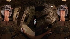 Blonde Rides Cowgirl in Dark Room VR