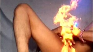 She gives handjob while fingering passionately