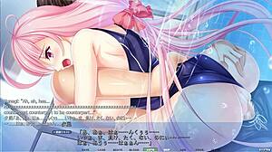 making stepsis wet in akumeru family yunagi route with cowgirl and fingering.