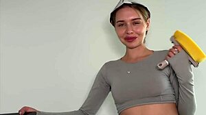 Foreman Nailed Painter on Stepladder in Torn Jeans, Rough and Wild!