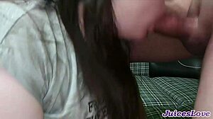 Watch pulsating oral creampie full mouth cum swallow!