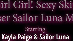 Girl girl sexy skirt chaser sailor luna makes busty kayla paige orgasm