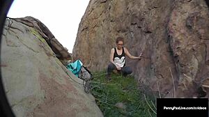 Redhead Penny Pax fucked outdoors by big cock