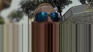 He negotiates a semi-public blowjob with big tits babe, then takes her to apartment for passionate pounding on monster cock.