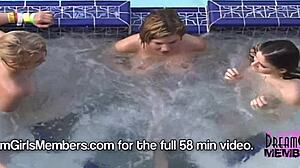 Spring break house antics with pussy licking and ass toy play