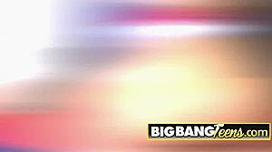 firm teen ass gets filled with long fat dick in doggystyle.