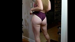 Sexy Brunette Teases In Underwear Dance