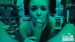 I was sucking cock while groping myself in the dark.