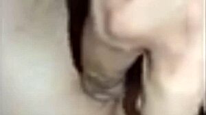 he plays with his wife's pussy, fingering her while she masturbates