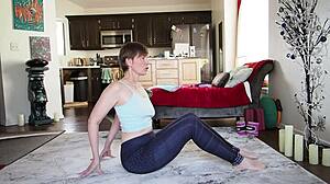 Yoga Lesson with My Sexy Friend's Hairless Big Ass