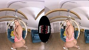 Blonde Masturbates Shaved Pussy!