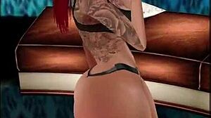 3D glamour model displays enticing poses