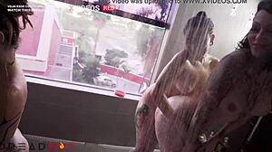 Me And My Girlfriends Playing In The Shower With Big Asses And Wet Bodies. Dread Hot Ju Ink Rave Girl And Sophie Join The Fun.