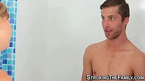 Mature cougar receives facial