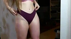 Sexy Brunette Teases In Underwear Dance