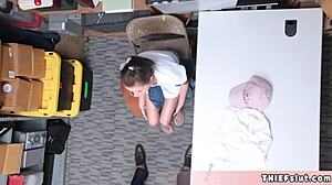 Petite teen gets pussy fucked rough by mall cop