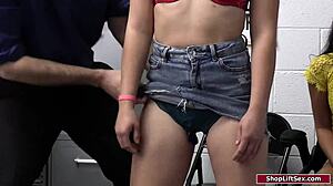 2 shoplifters give double BJ to officer at work, holy crap!