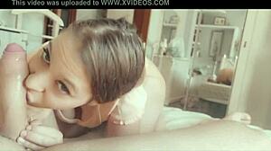 Latina gives homemade blowjob in snap filter?