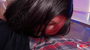 Stepsister shows how my girlfriend should suck me off